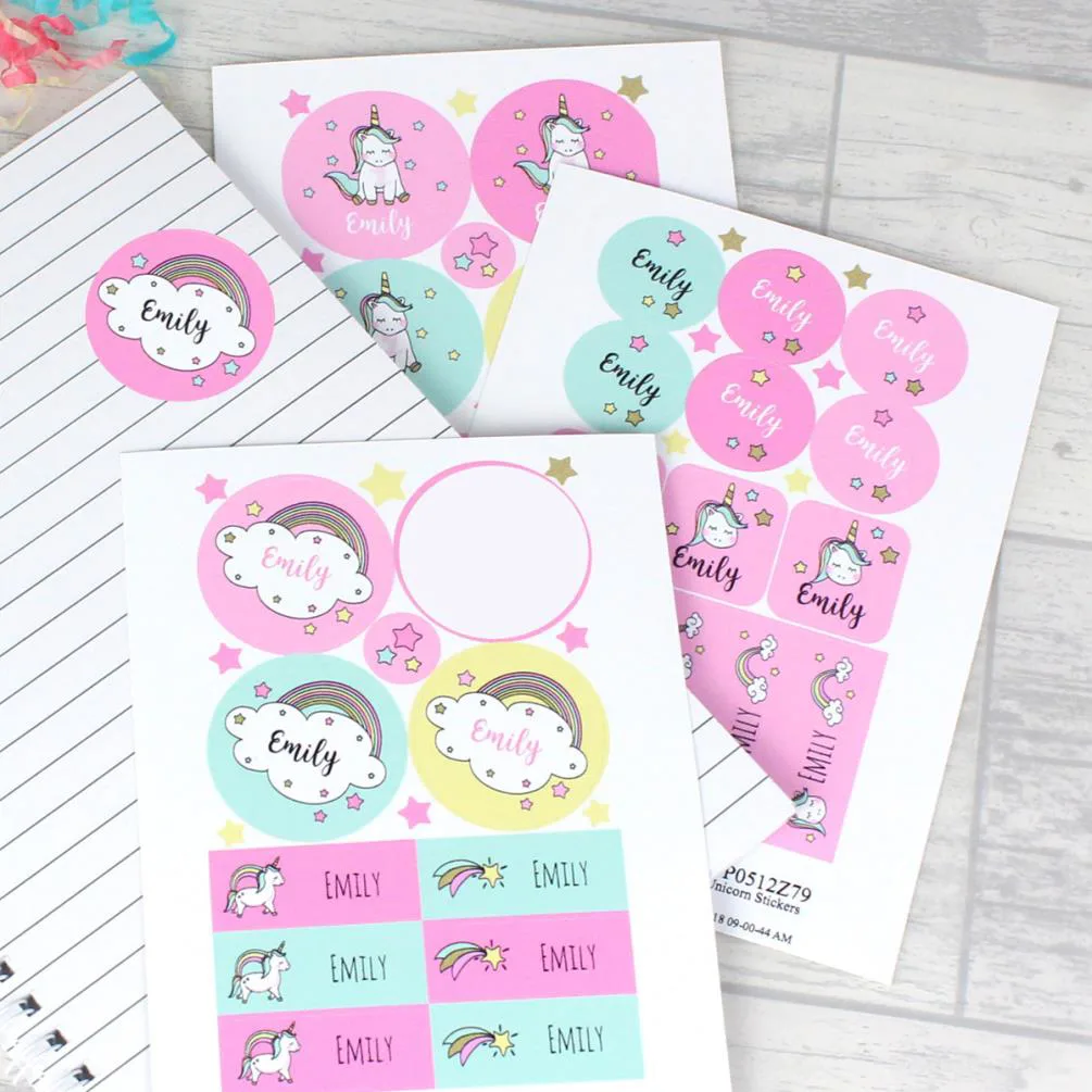 Personalised Baby Unicorn Sticker Set Extra Image 2