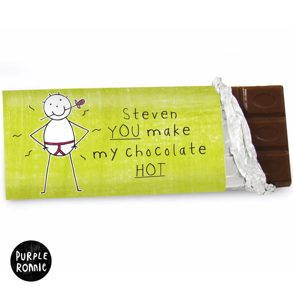 Personalised Purple Ronnie Make My Chocolate HOT Chocolate Bar Extra Image 1