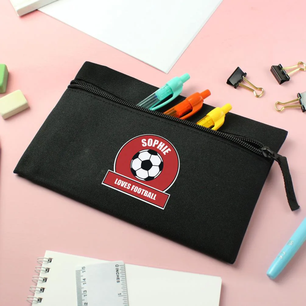 Personalised Red Football Fan Pencil Case Extra Image 2