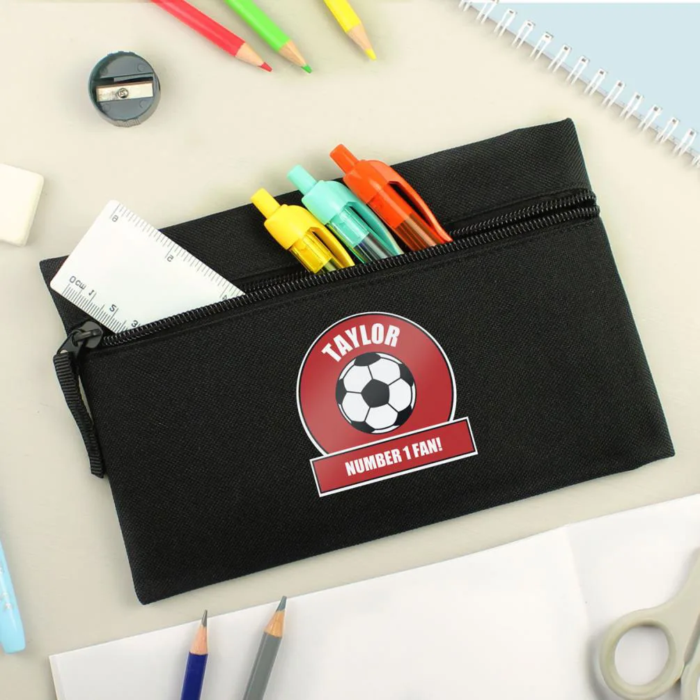 Personalised Red Football Fan Pencil Case Extra Image 3