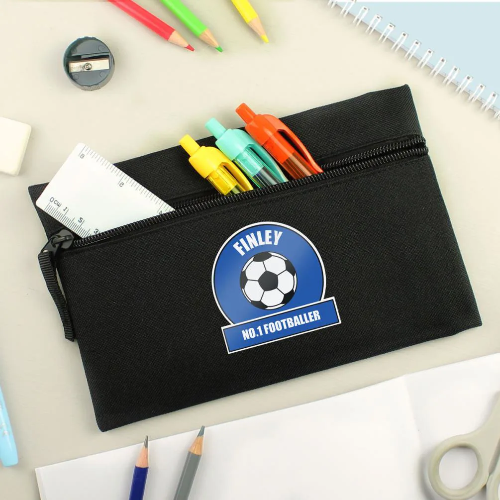Personalised Dark Blue Football Fan Pencil Case Extra Image 2