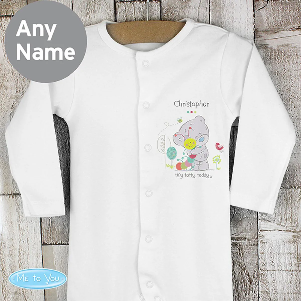 Personalised Tiny Tatty Teddy Cuddle Bug Baby Grow 9-12 mths Extra Image 4