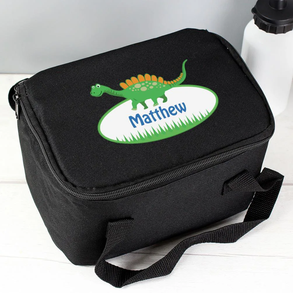 Personalised Dinosaur Black Lunch Bag Extra Image 1
