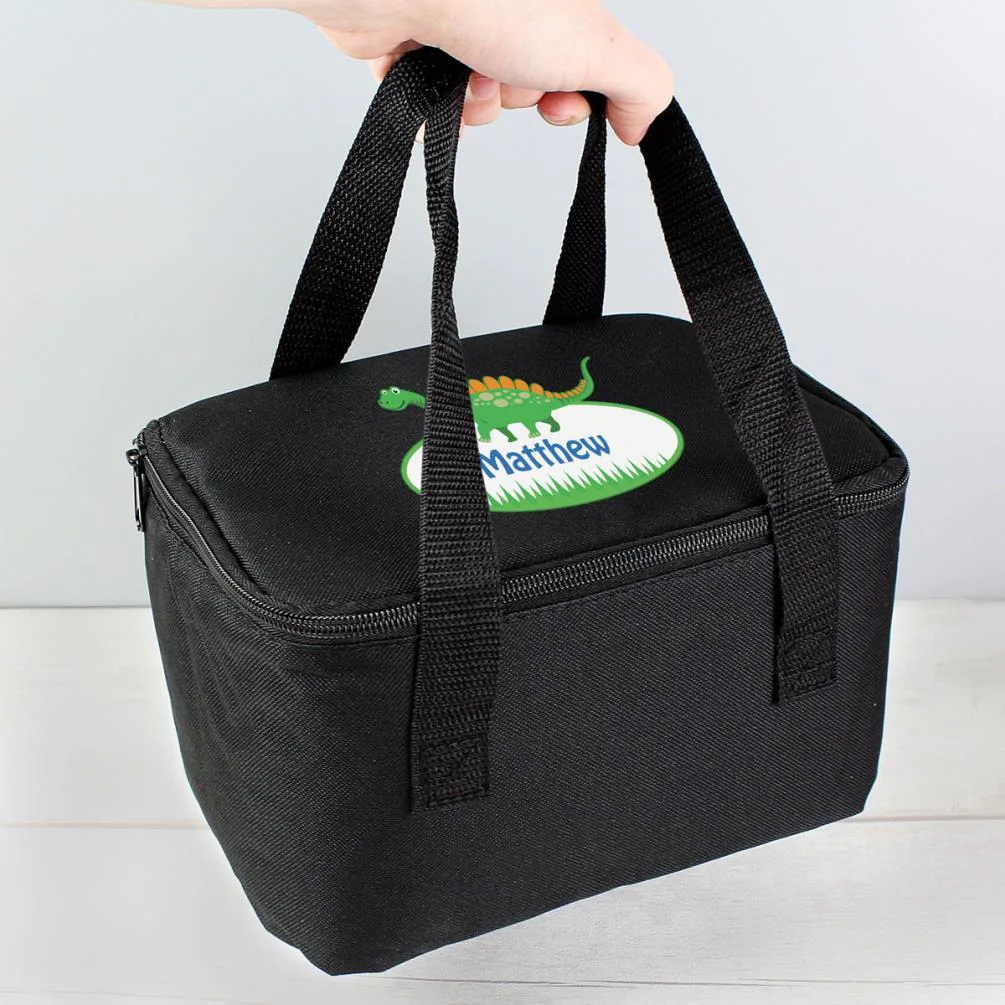Personalised Dinosaur Black Lunch Bag Extra Image 2