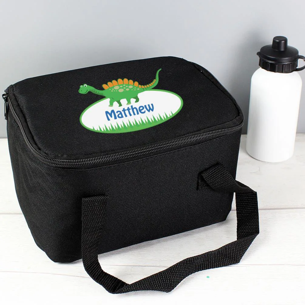 Personalised Dinosaur Black Lunch Bag Extra Image 3