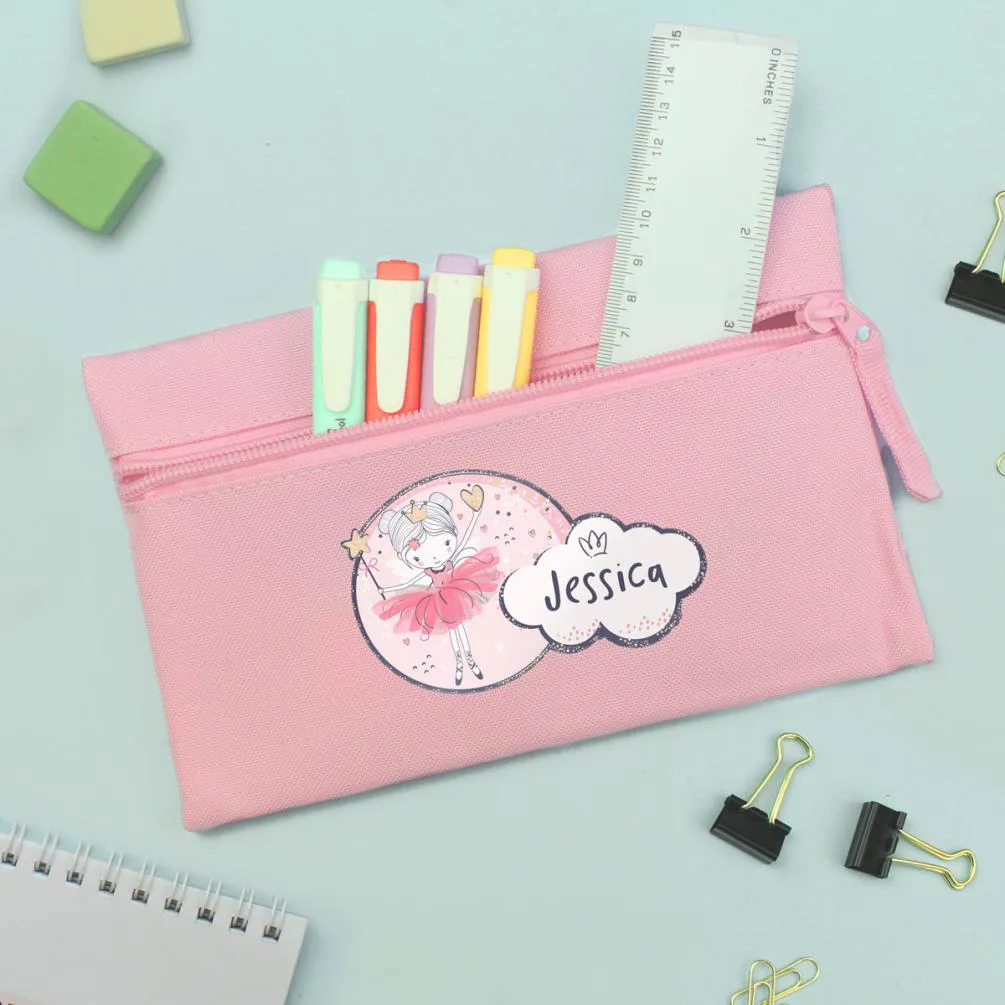 Personalised Fairy Princess Pink Pencil Case Extra Image 2