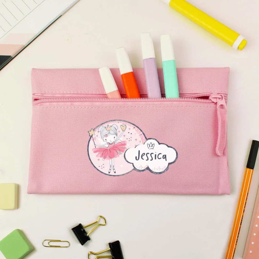 Personalised Fairy Princess Pink Pencil Case Extra Image 3