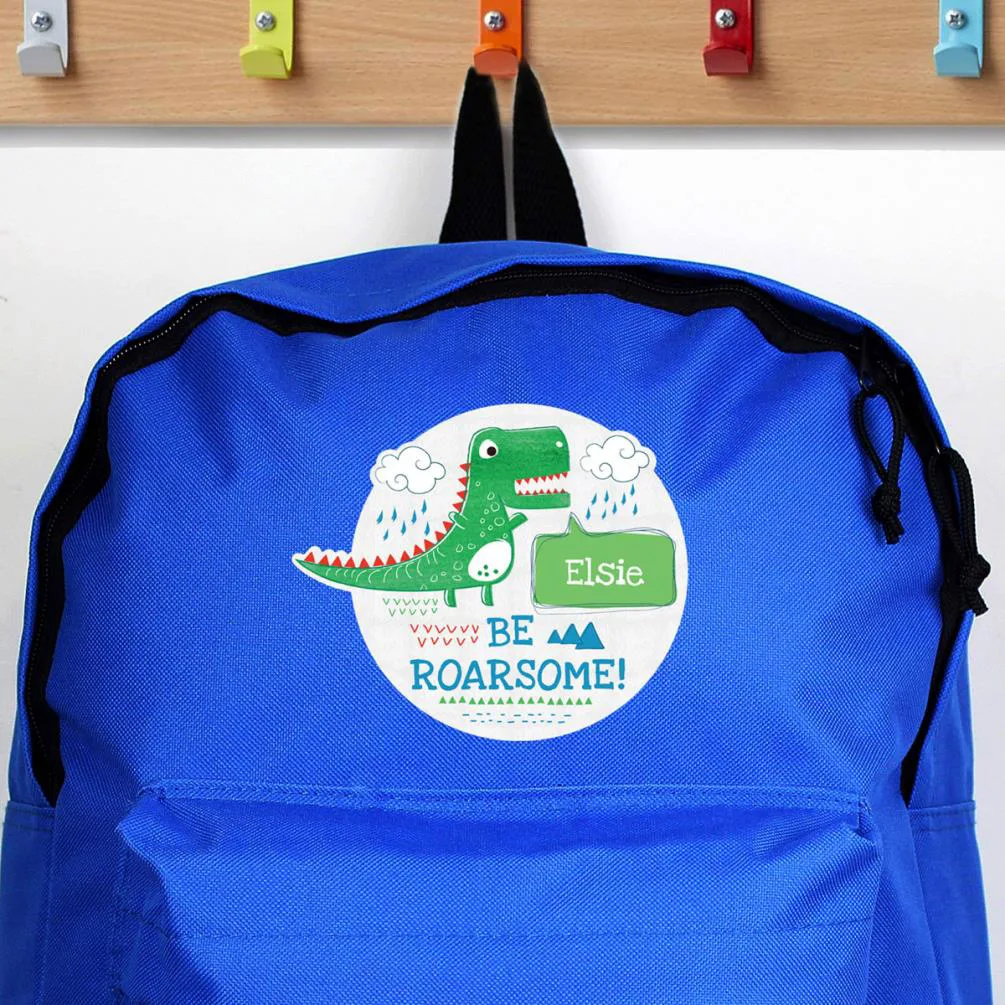 Personalised Be Roarsome Dinosaur Backpack Extra Image 2