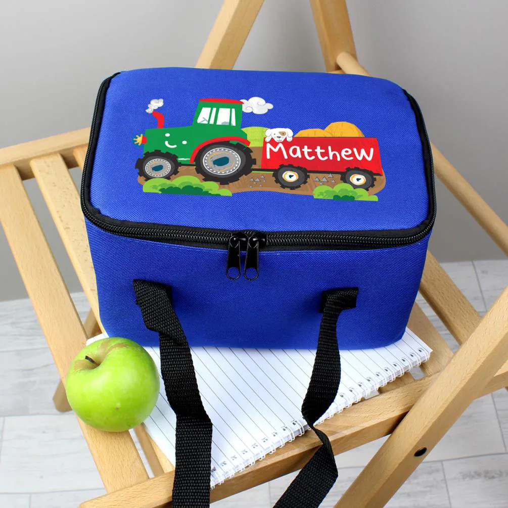 Personalised Tractor Blue Lunch Bag Extra Image 3