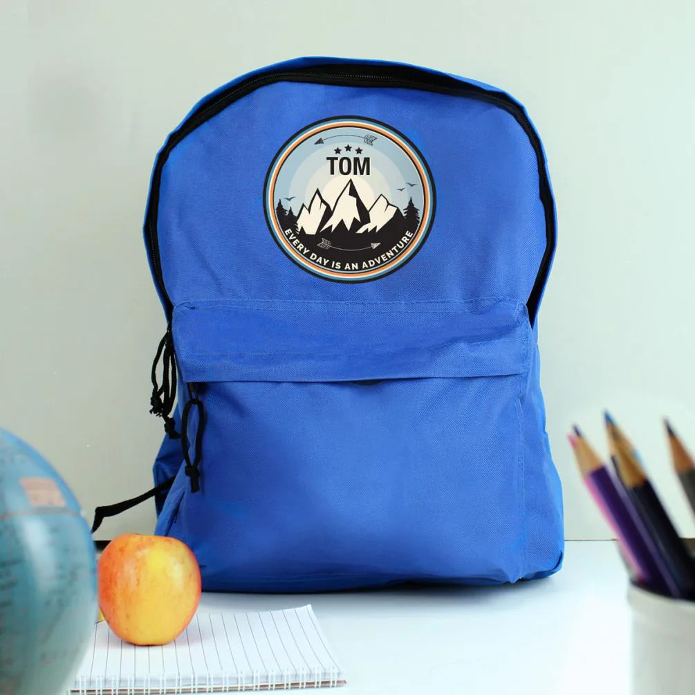 Personalised Every Day Is An Adventure Blue Backpack Extra Image 1