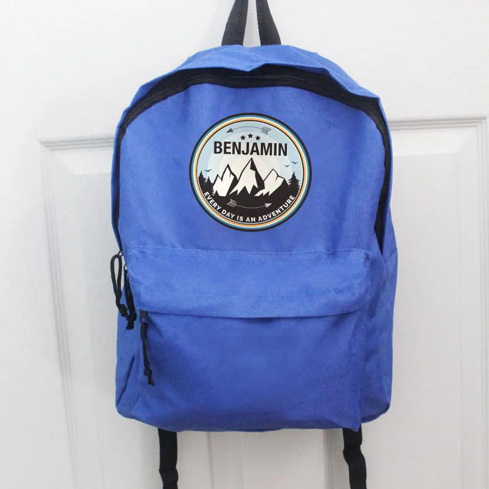 Personalised Every Day Is An Adventure Blue Backpack Extra Image 2