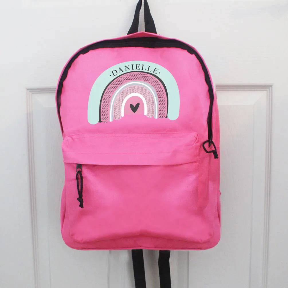 Personalised Pink Rainbow Backpack Extra Image 2