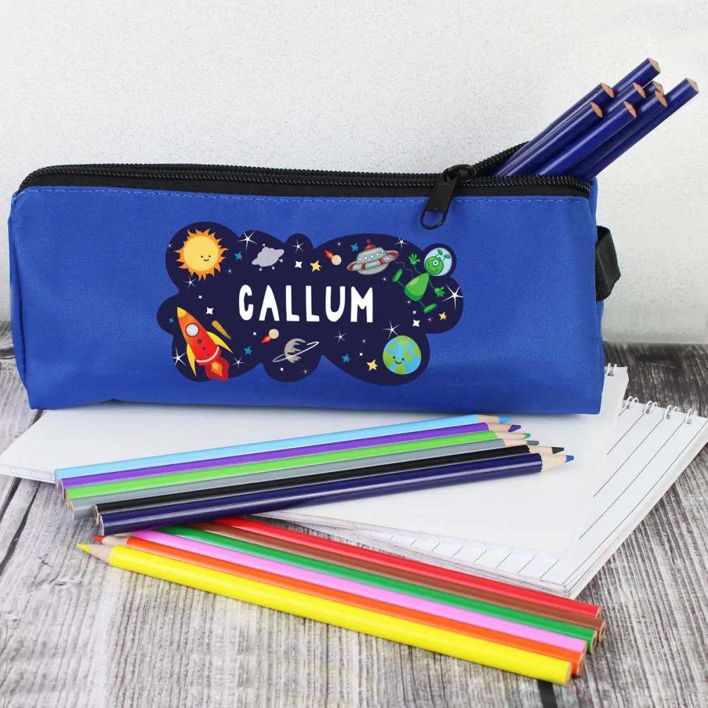 Personalised Space Blue Pencil Case Extra Image 2