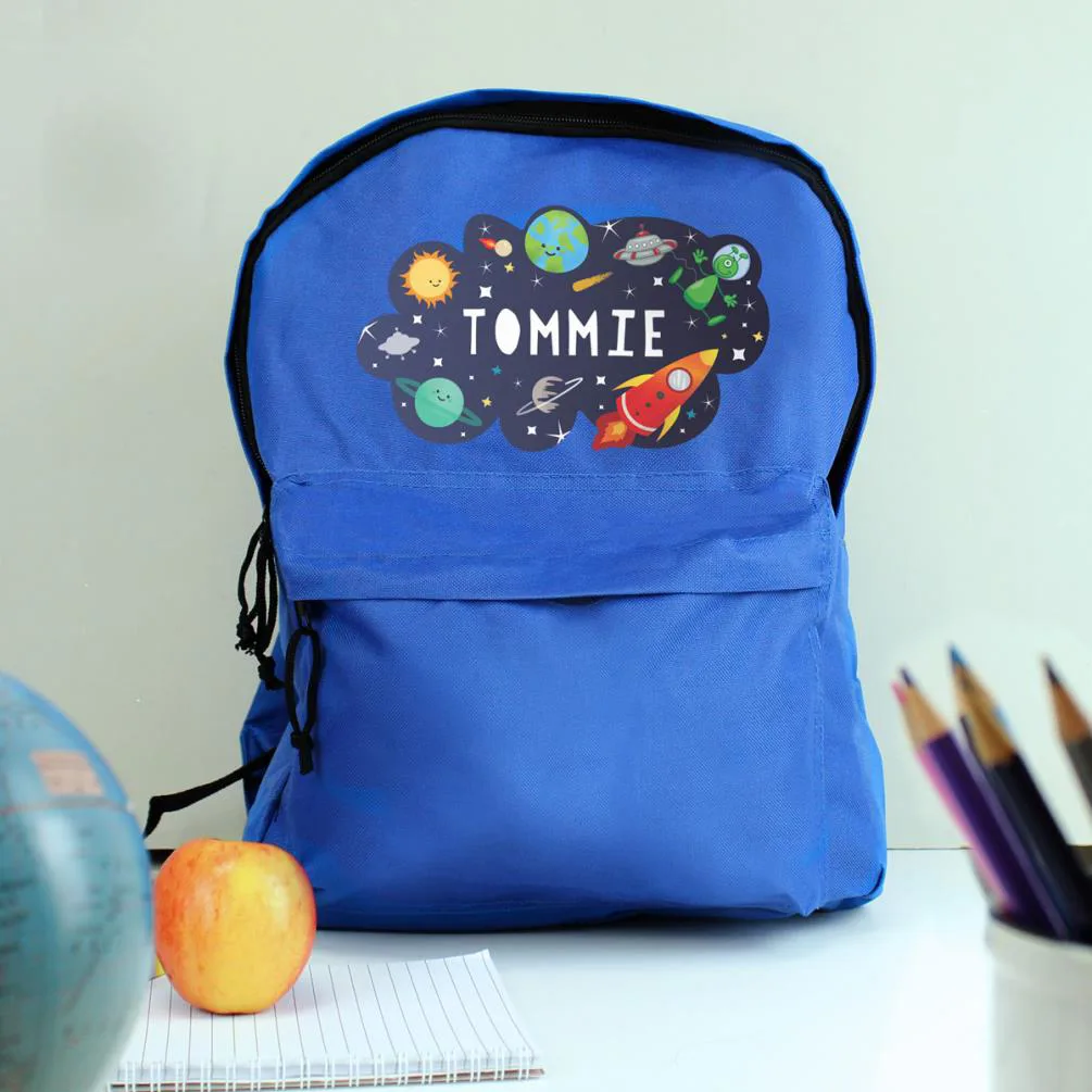 Personalised Space Blue Backpack Extra Image 1