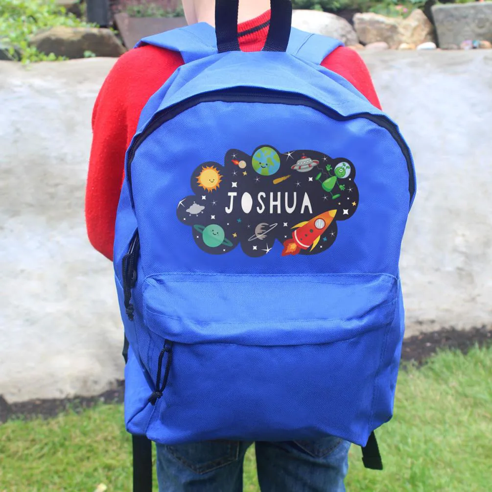 Personalised Space Blue Backpack Extra Image 2