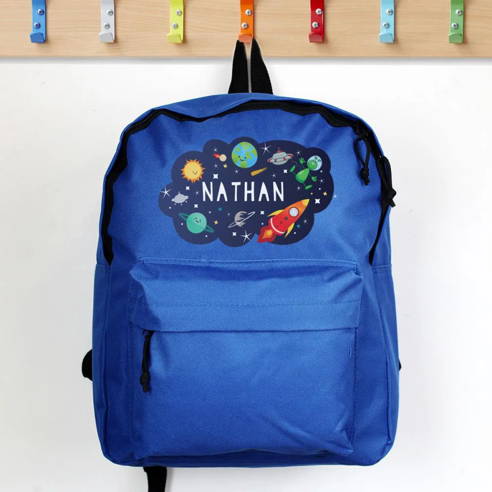 Personalised Space Blue Backpack Extra Image 3