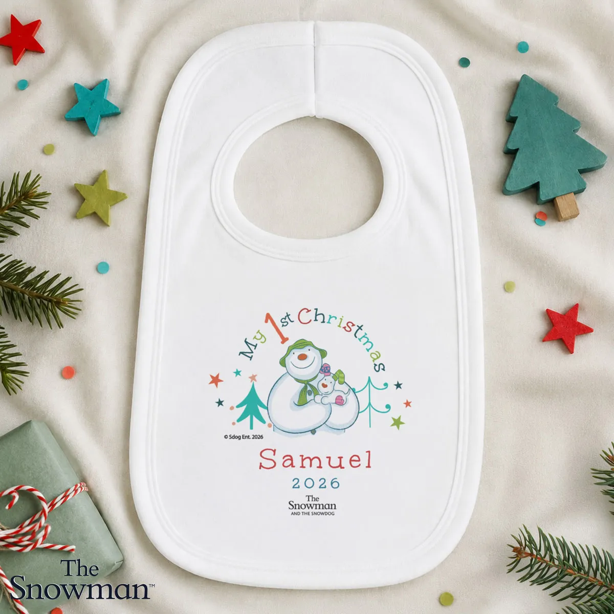Personalised The Snowman My 1st Christmas Bib Extra Image 1