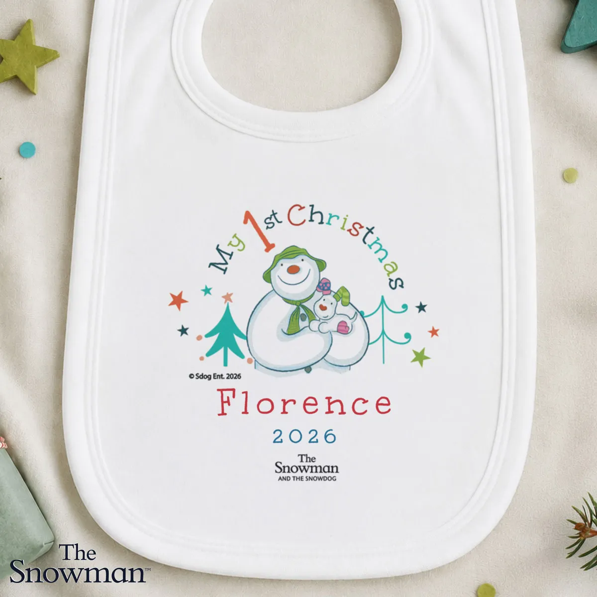 Personalised The Snowman My 1st Christmas Bib Extra Image 2