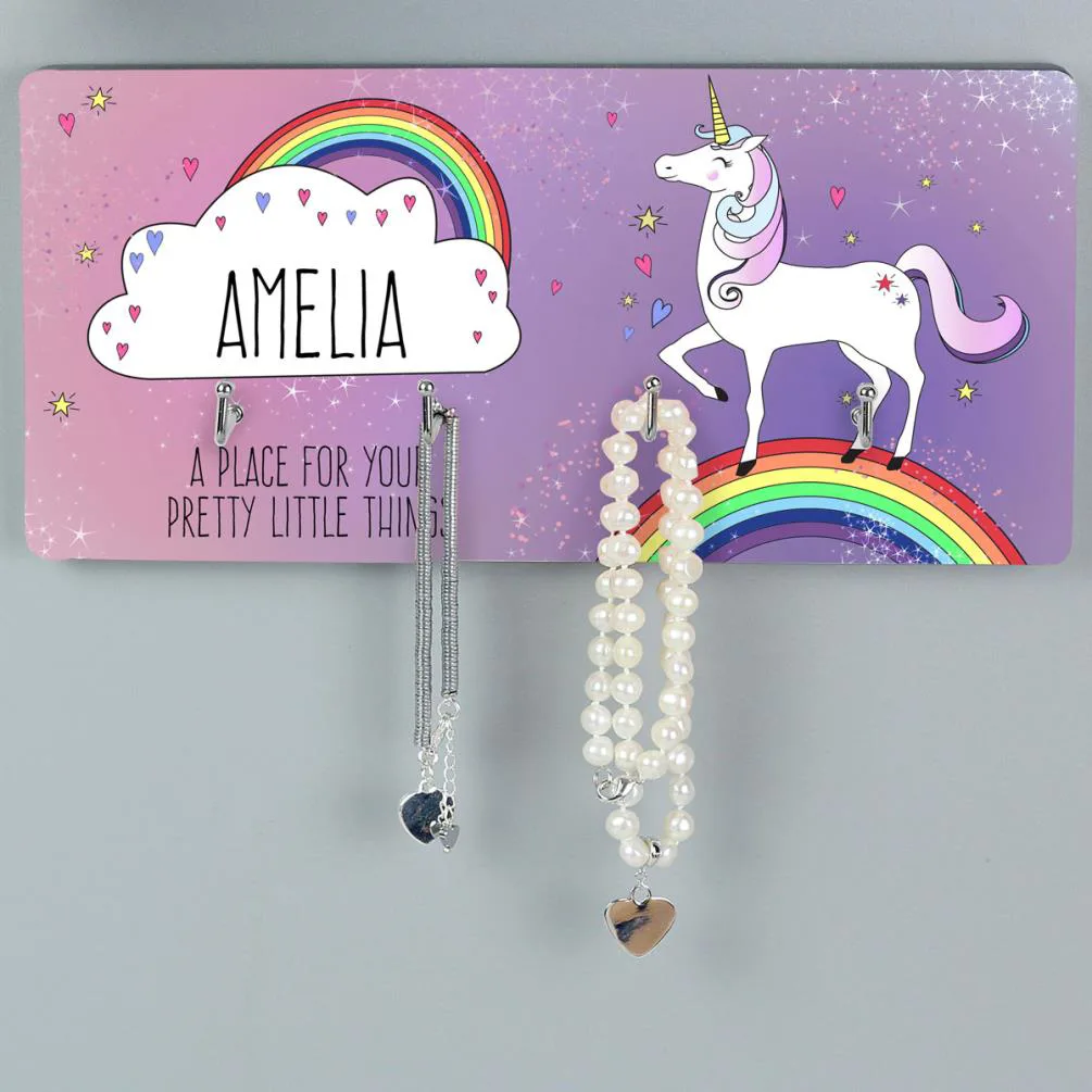 Personalised Unicorn Jewellery Hooks Plaque Extra Image 2