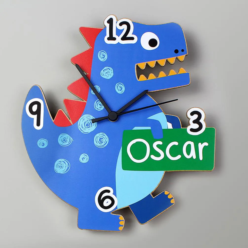 Personalised Dinosaur Shaped Wooden Clock Extra Image 3