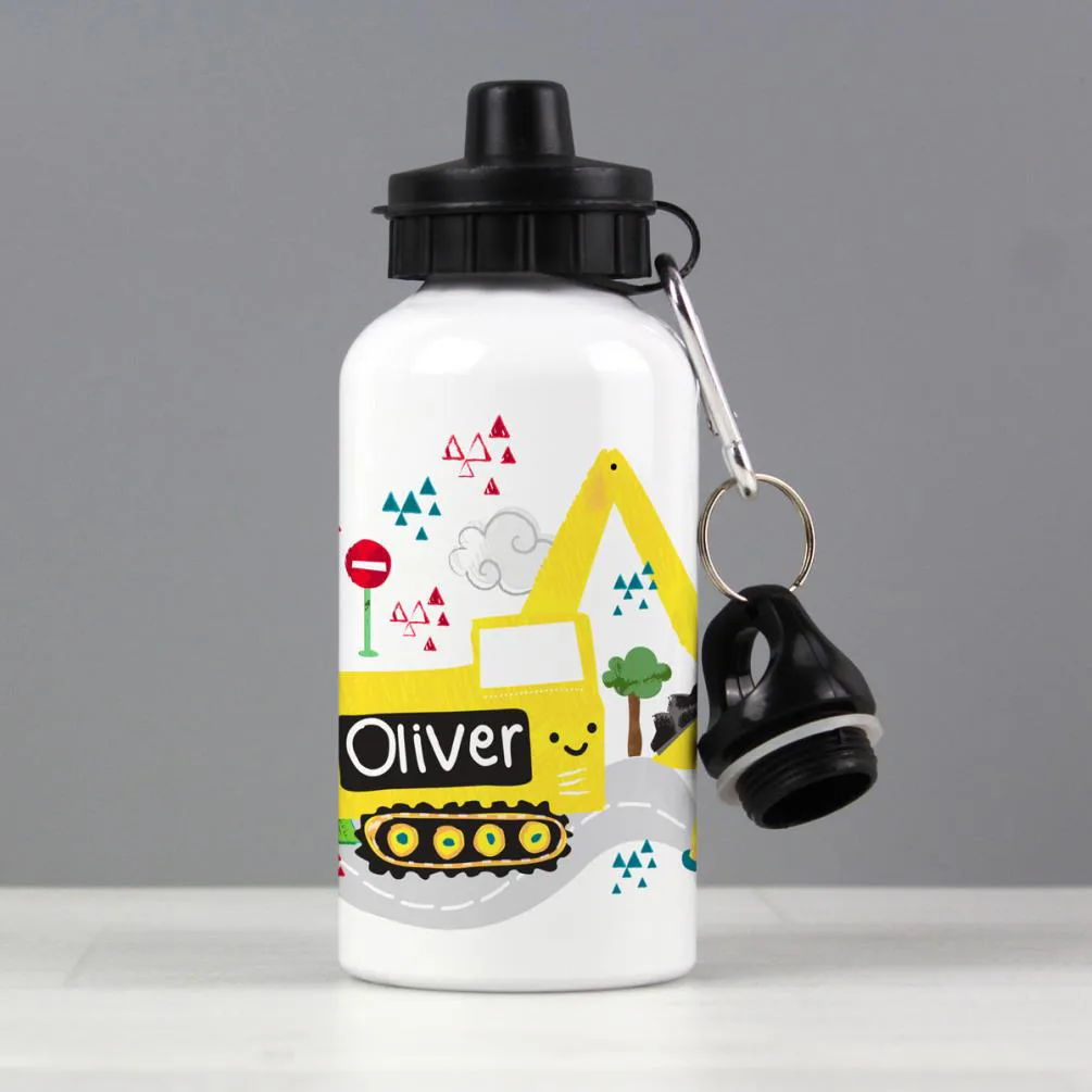 Personalised Digger 400ml Drinks Bottle Extra Image 2