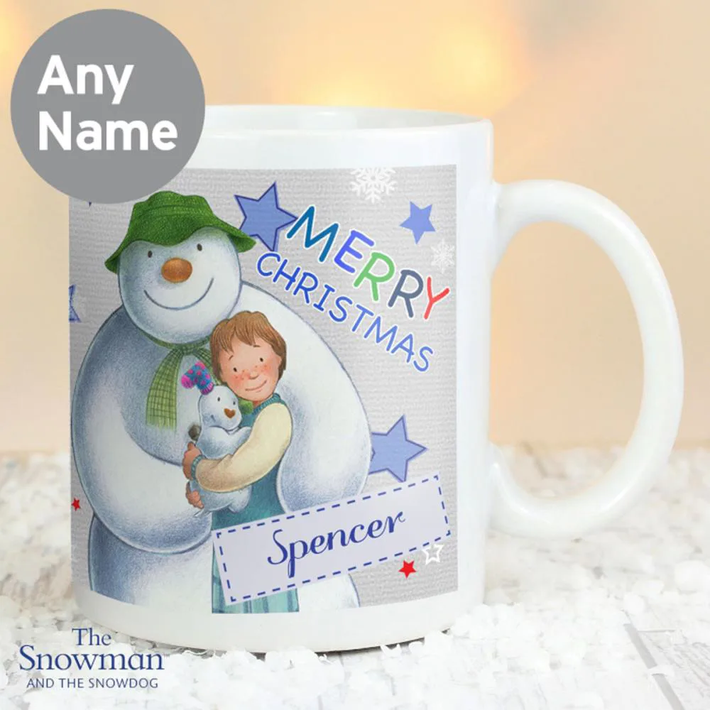 Personalised The Snowman & The Snowdog Blue Mug Extra Image 1