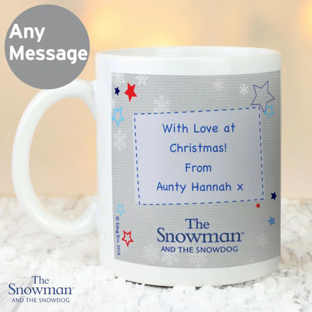 Personalised The Snowman & The Snowdog Blue Mug Extra Image 2