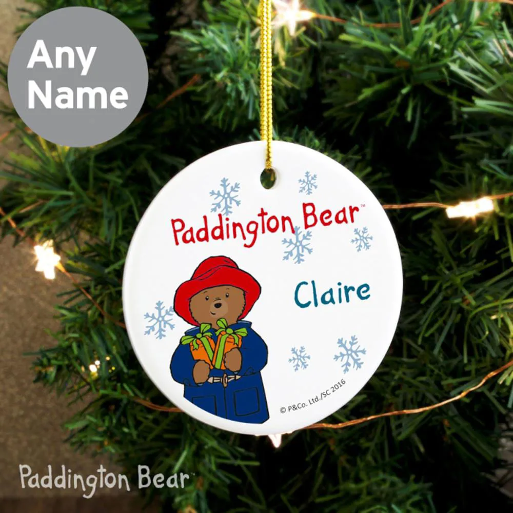Personalised Paddington Bear Ceramic Christmas Decoration Extra Image 1