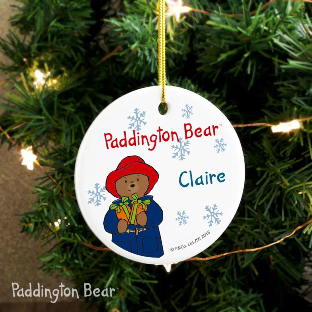 Personalised Paddington Bear Ceramic Christmas Decoration Extra Image 2