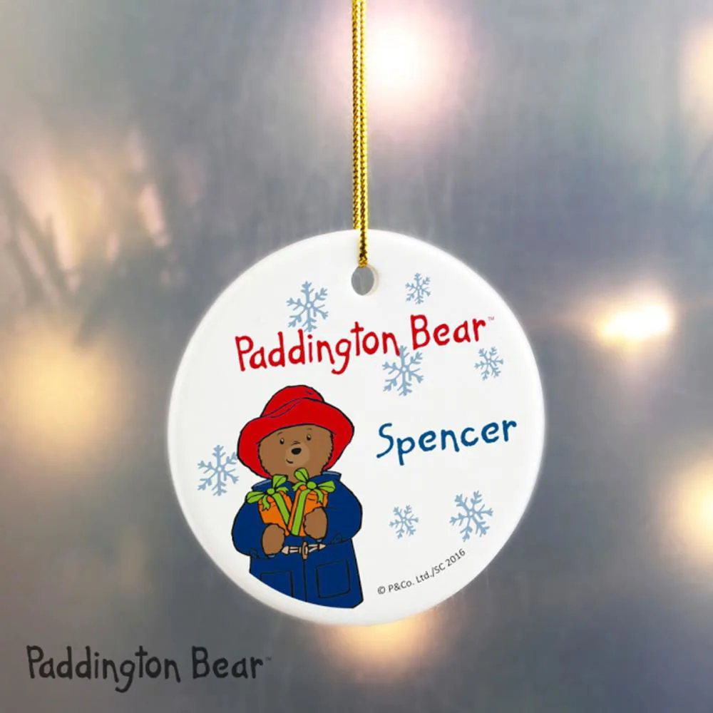 Personalised Paddington Bear Ceramic Christmas Decoration Extra Image 3