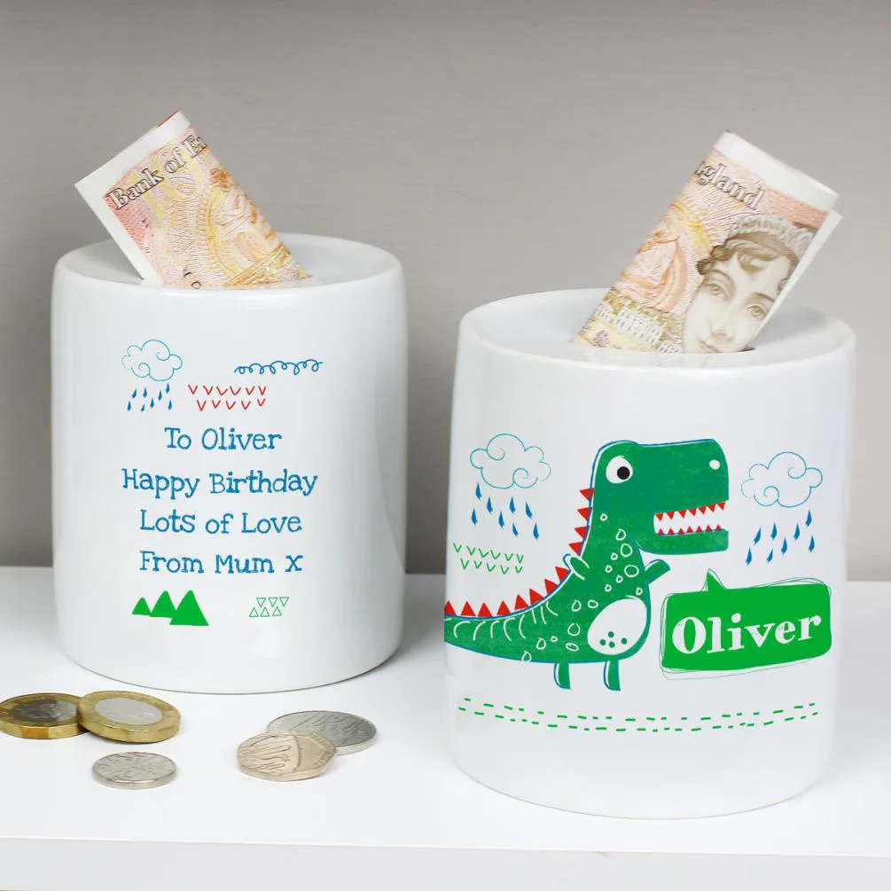 Personalised Dinosaur Ceramic Money Box Extra Image 2