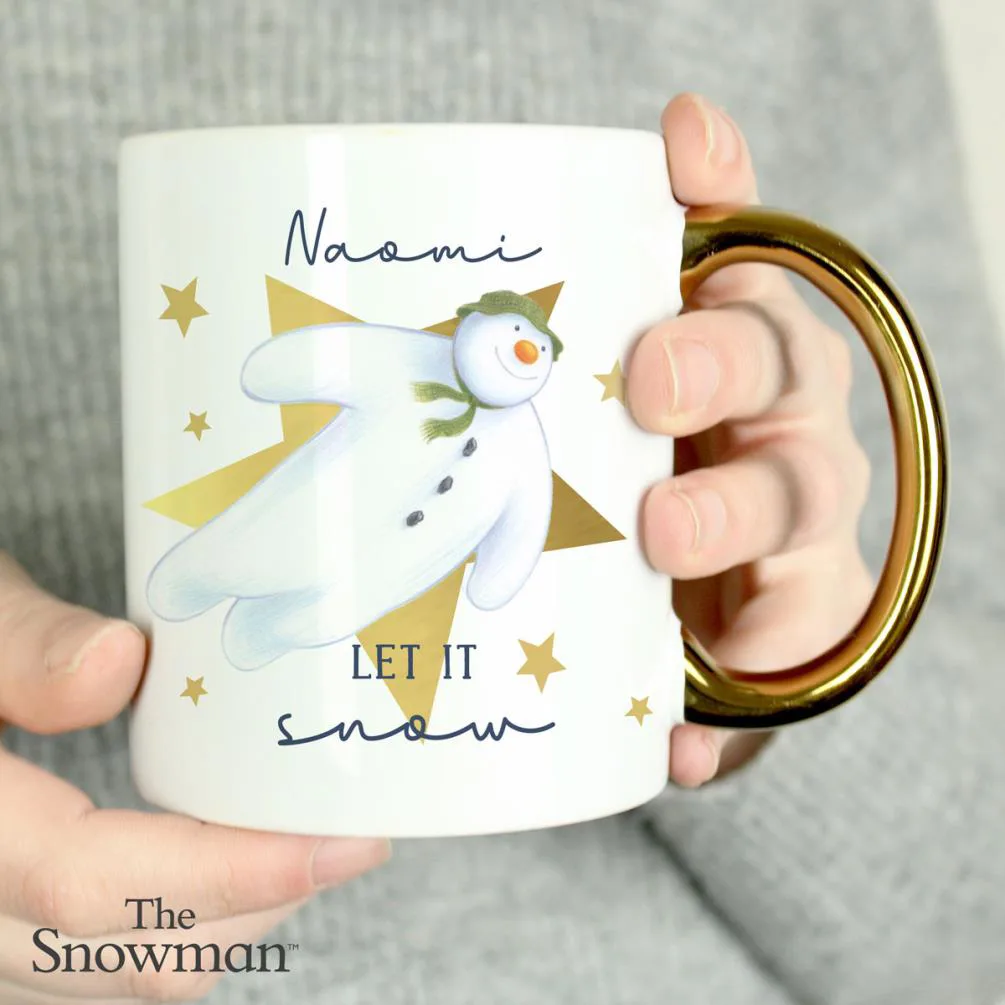 Personalised The Snowman Let it Snow Gold Handed Mug Extra Image 1
