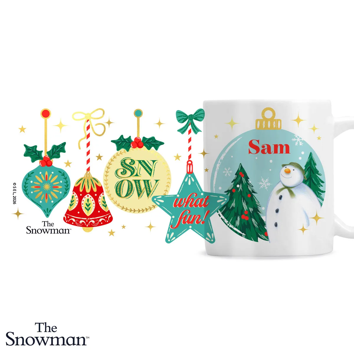 Personalised The Snowman Christmas Wishes Ceramic Mug Extra Image 1
