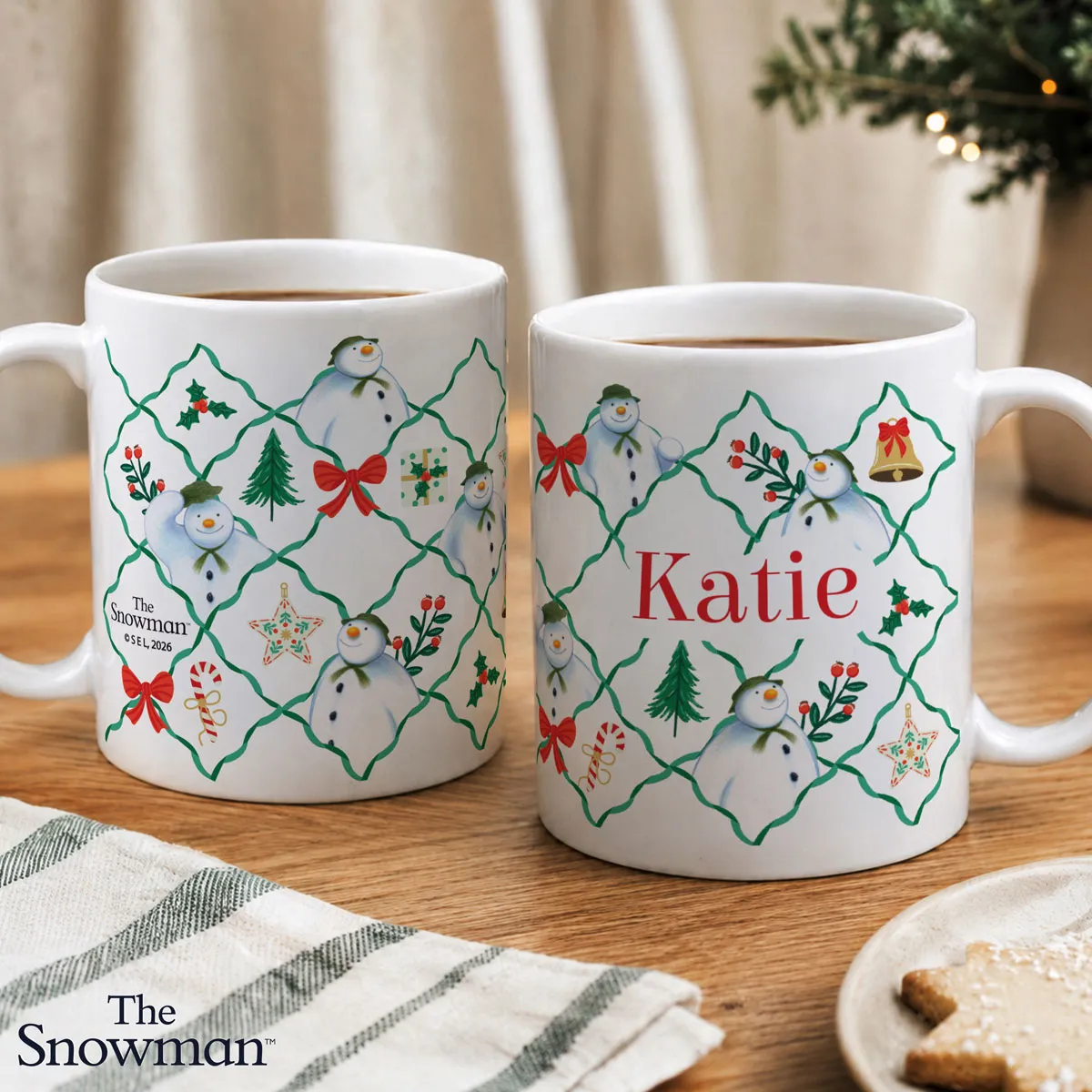 Personalised The Snowman Christmas Wishes Pattern Ceramic Mug Extra Image 3