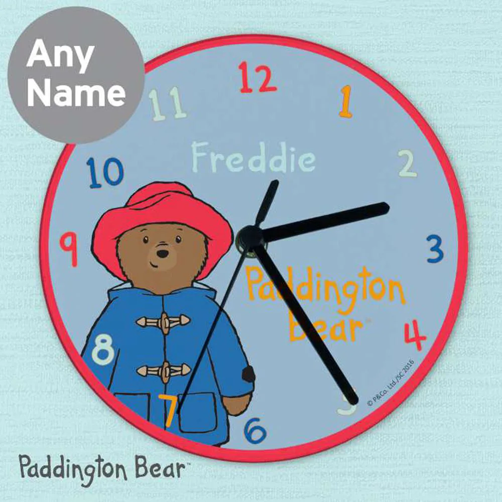 Personalised Paddington Bear Glass Clock Extra Image 1