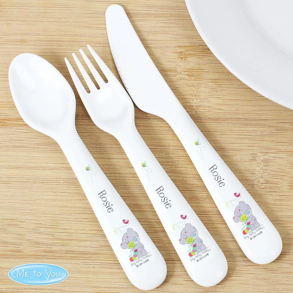 Personalised Tiny Tatty Teddy Cuddle Bug 3 Piece Plastic Cutlery Set Extra Image 1