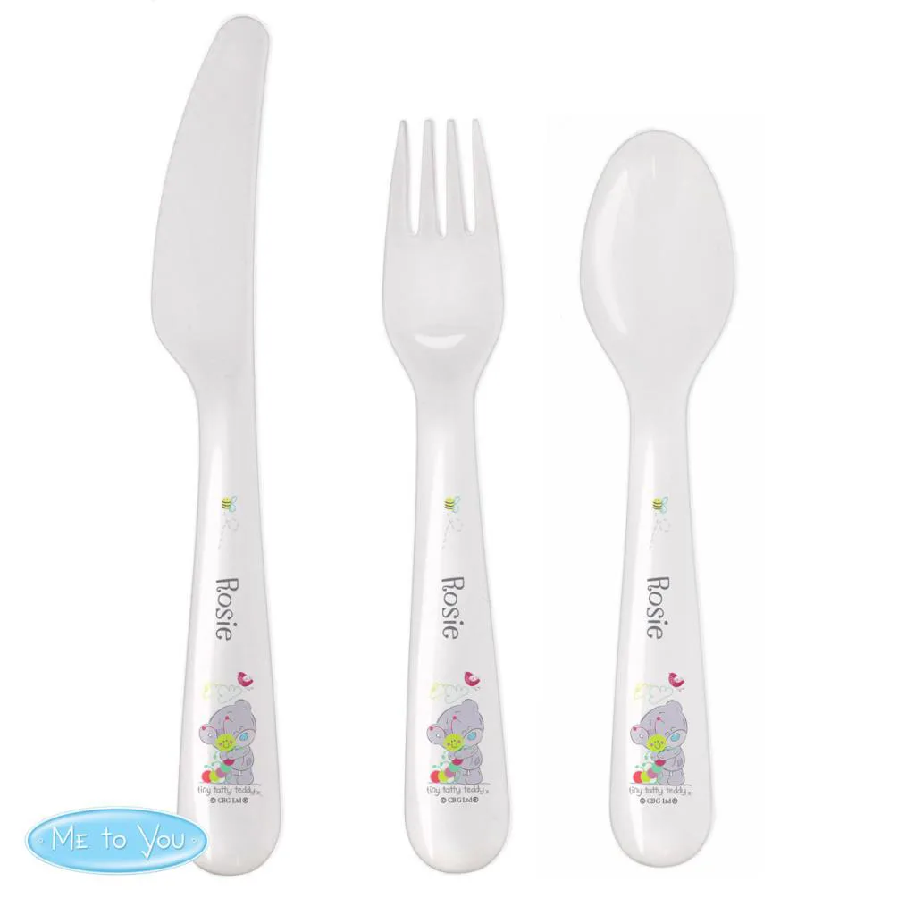 Personalised Tiny Tatty Teddy Cuddle Bug 3 Piece Plastic Cutlery Set Extra Image 3