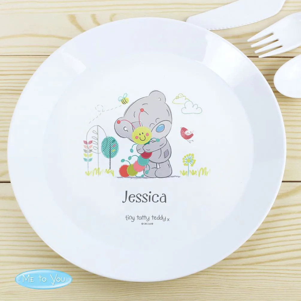 Personalised Tiny Tatty Teddy Cuddle Bug Plastic Plate Extra Image 1