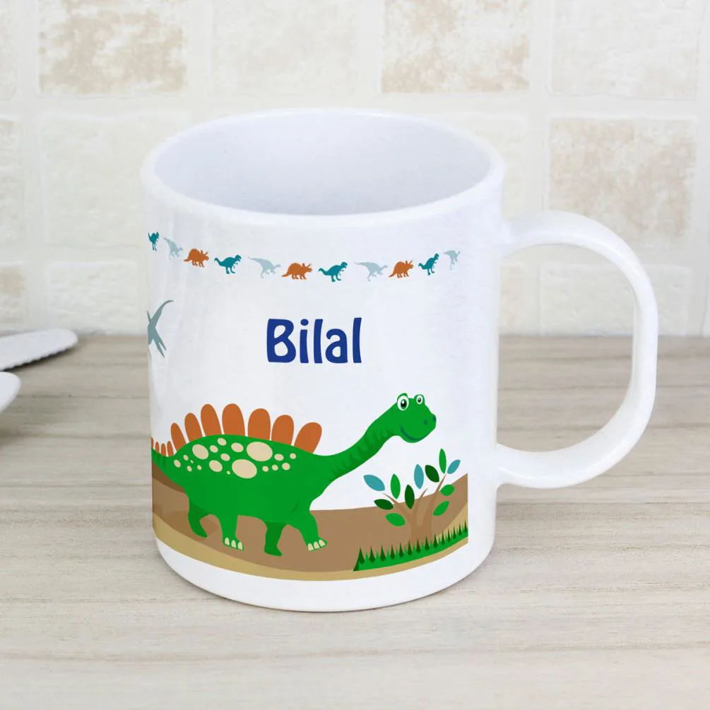Personalised Dinosaur Plastic Mug Extra Image 1