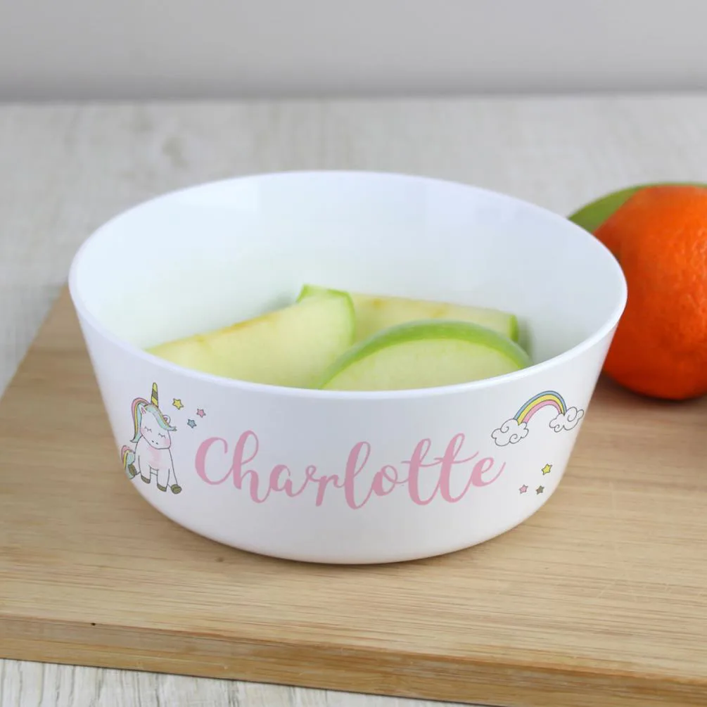 Personalised Baby Unicorn Plastic Bowl Extra Image 1