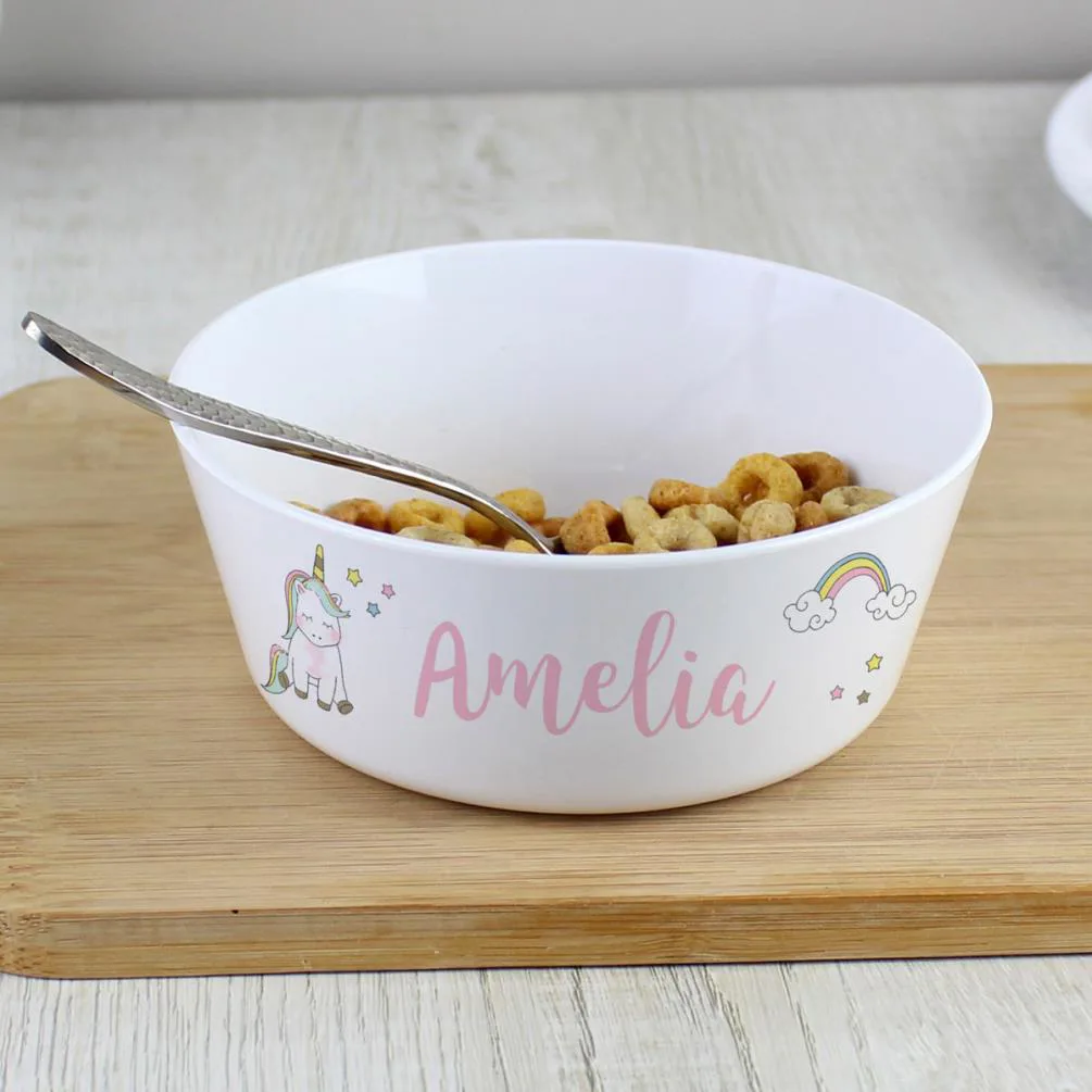 Personalised Baby Unicorn Plastic Bowl Extra Image 2