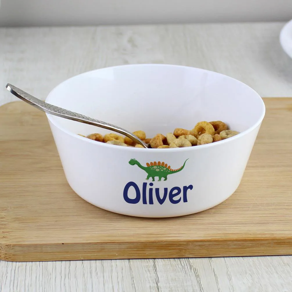Personalised Dinosaur Plastic Bowl Extra Image 1
