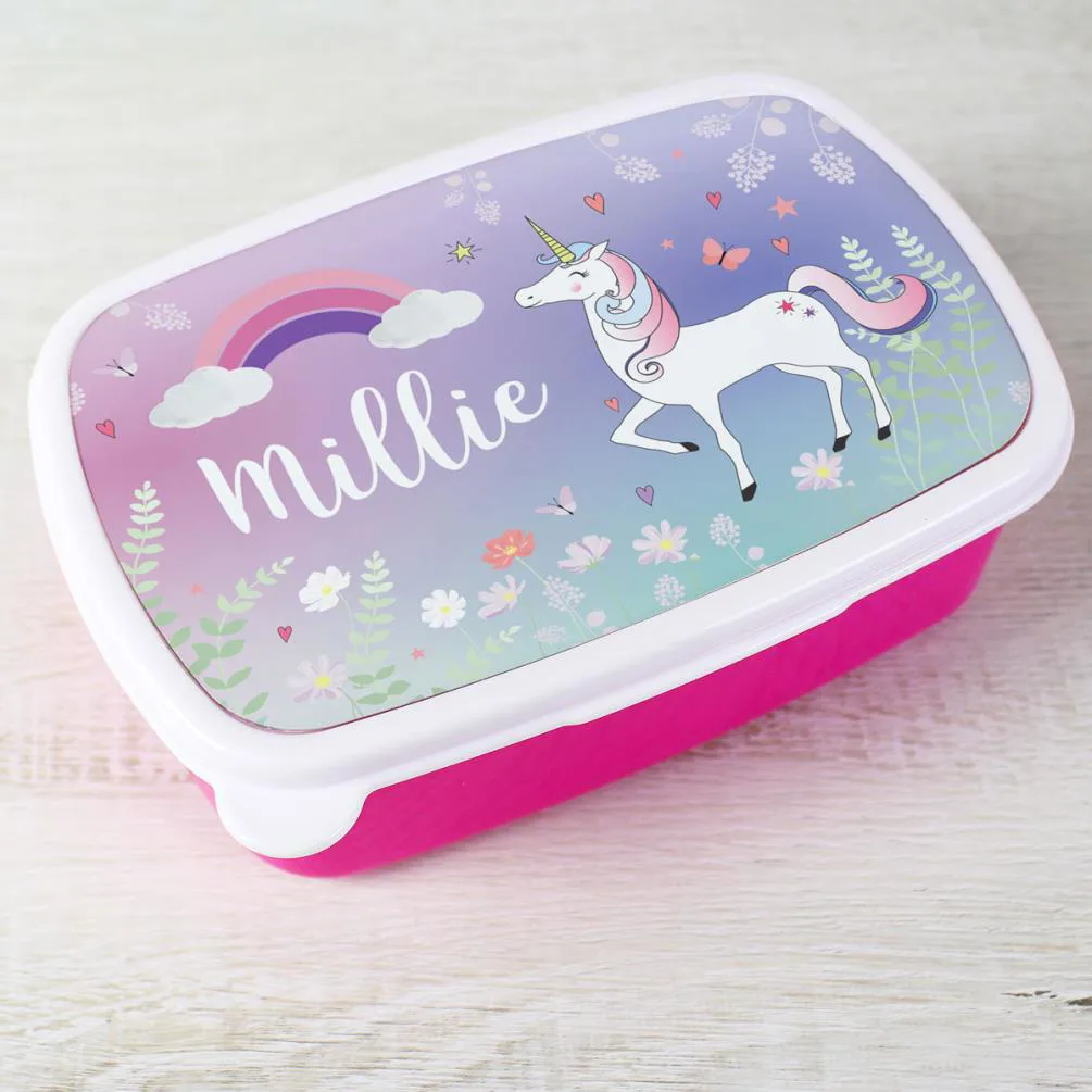 Personalised Pink Unicorn Lunch Box Extra Image 2