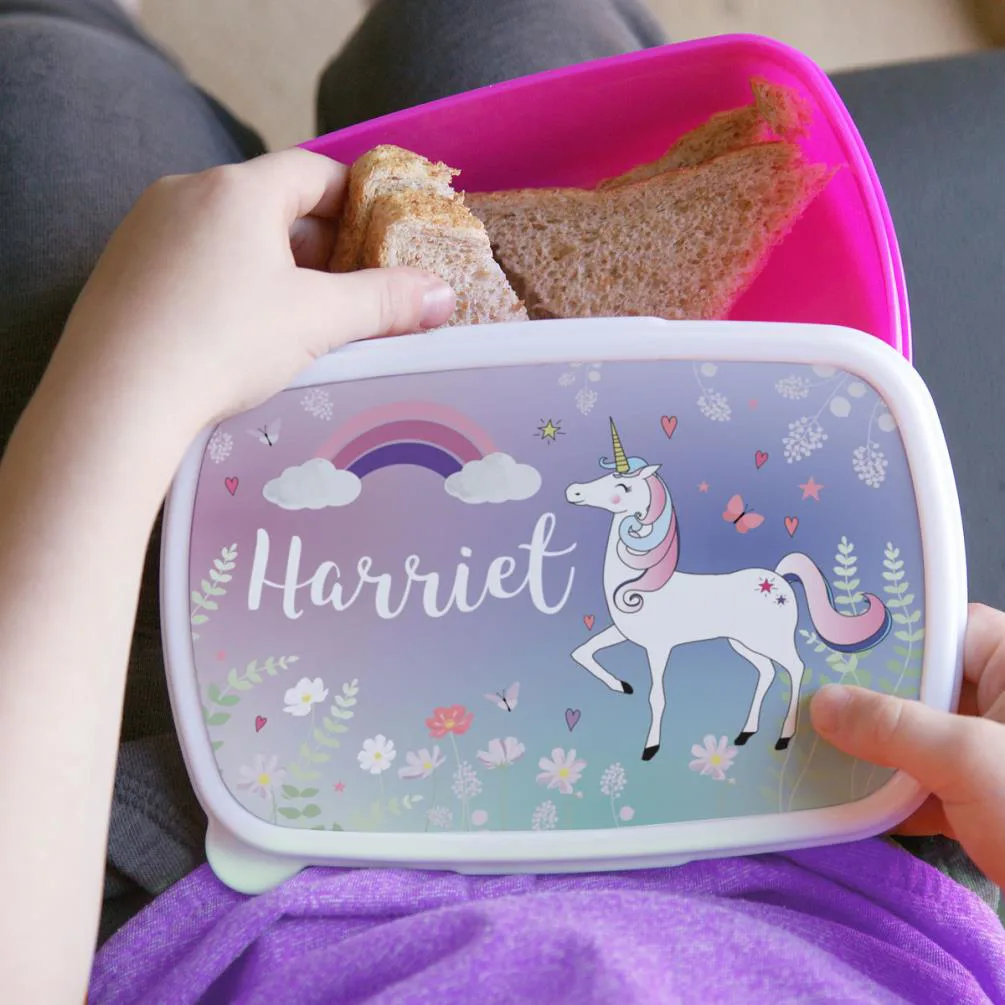 Personalised Pink Unicorn Lunch Box Extra Image 3