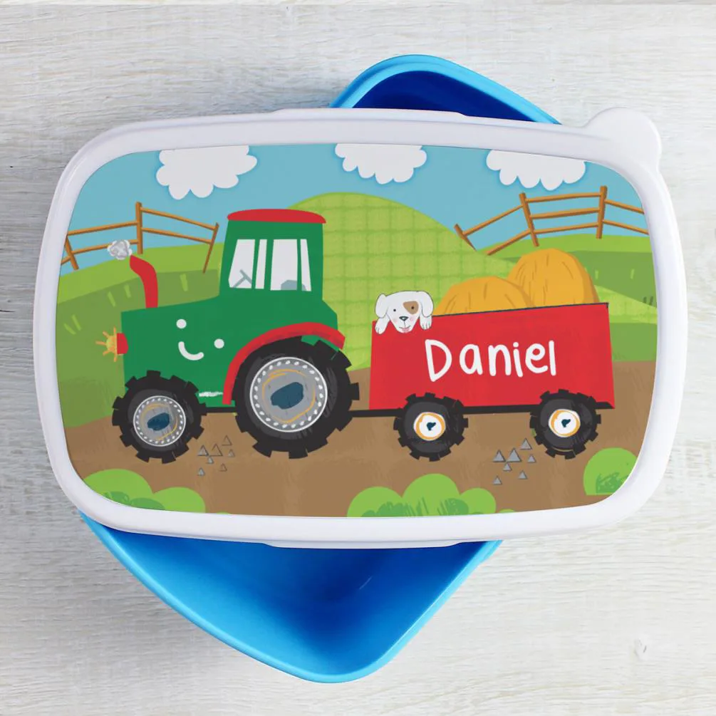 Personalised Tractor Scene Lunch Box Extra Image 1