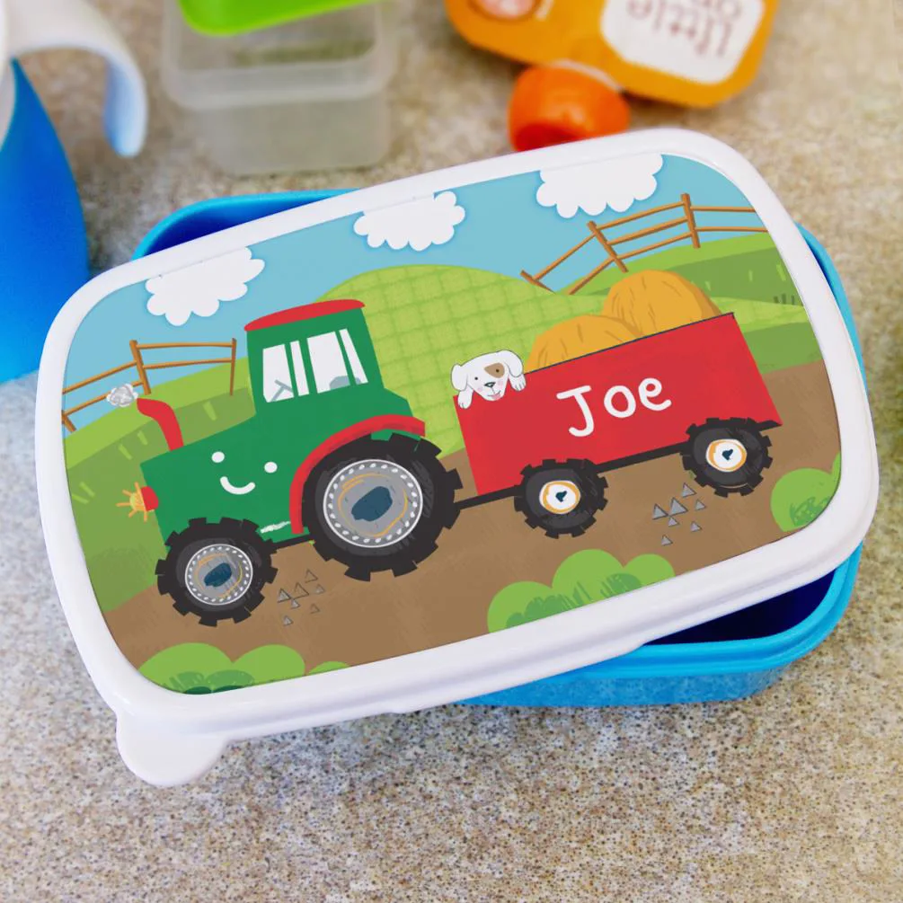Personalised Tractor Scene Lunch Box Extra Image 2