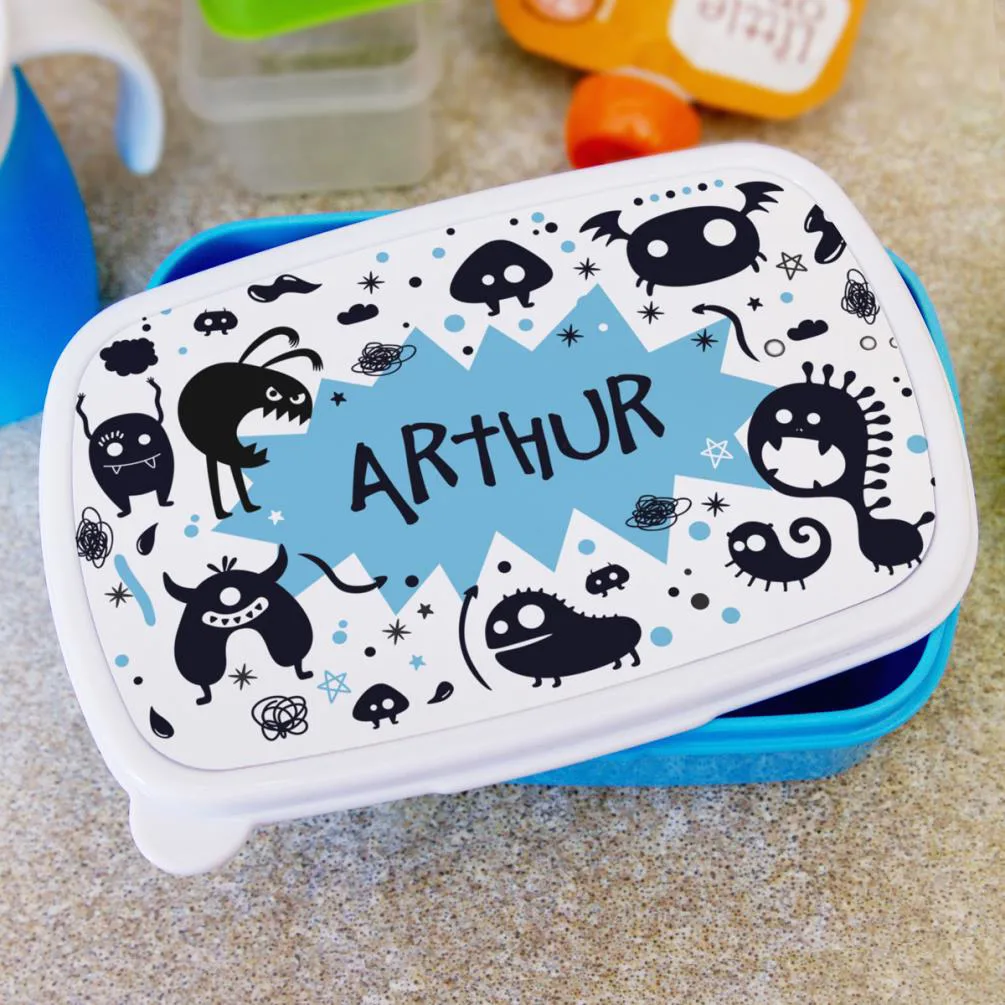 Personalised Monsters Blue Lunch Box Extra Image 2