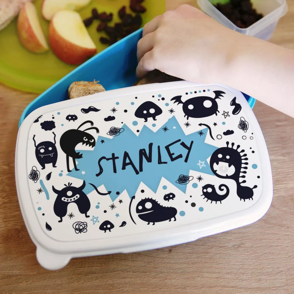 Personalised Monsters Blue Lunch Box Extra Image 3