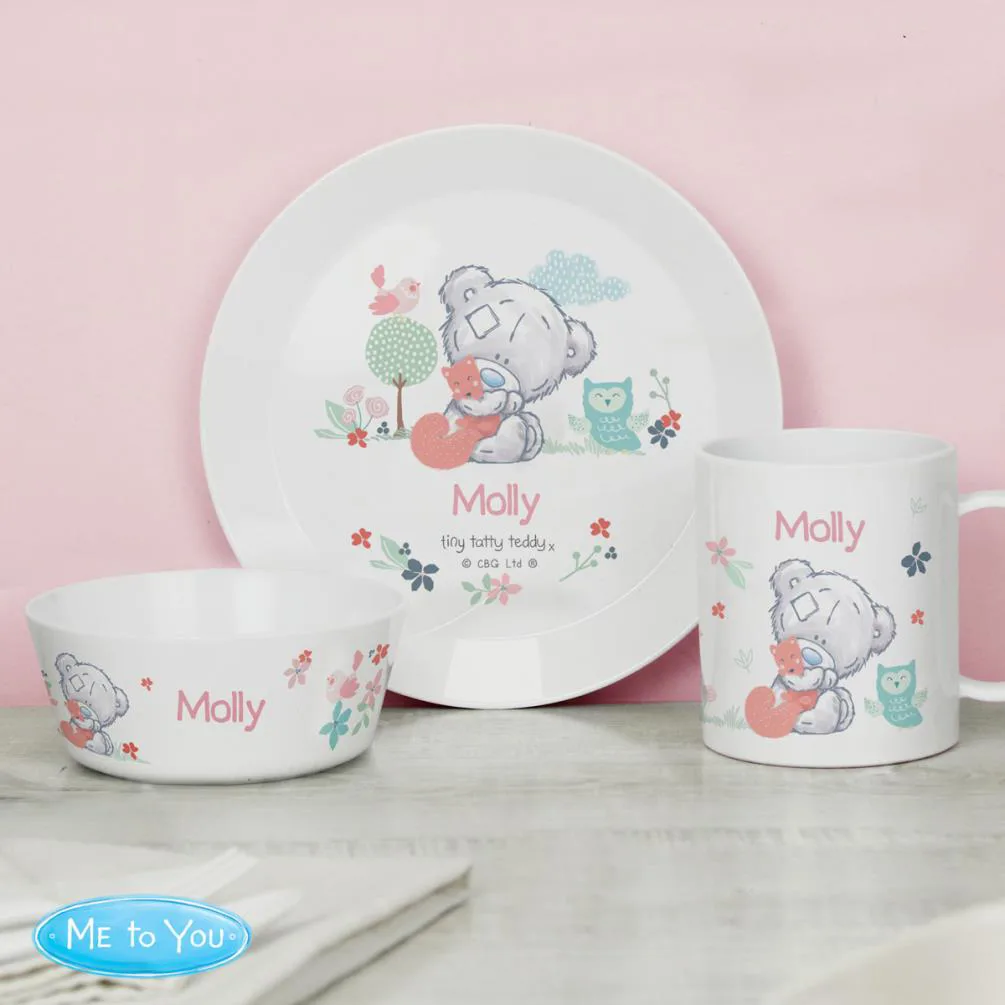 Personalised Tiny Tatty Teddy Woodland Animal Plastic Plate Extra Image 3