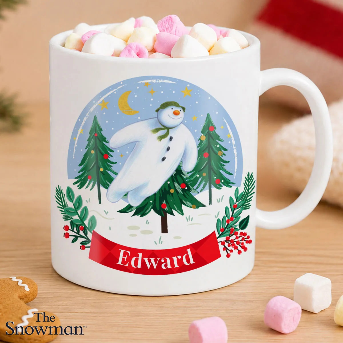 Personalised The Snowman Christmas Wishes Plastic Mug Extra Image 1